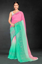 Superb Green Color Silk Fabric Casual Saree