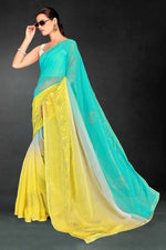 Superb Yellow Color Silk Fabric Casual Saree