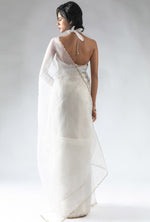 Fabulous White Color Tissue Fabric Designer Saree