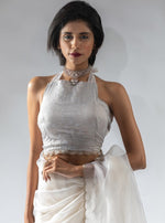 Fabulous White Color Tissue Fabric Designer Saree