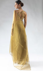 Fabulous Mustard Color Tissue Fabric Designer Saree