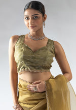 Fabulous Mustard Color Tissue Fabric Designer Saree