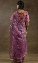Beauteous Pink Color Tissue Fabric Partywear Saree
