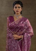 Beauteous Pink Color Tissue Fabric Partywear Saree