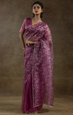 Beauteous Pink Color Tissue Fabric Partywear Saree