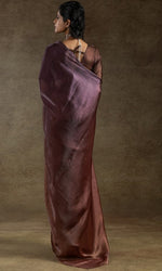 Beautiful Golden Color Satin Fabric Partywear Saree