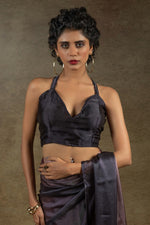 Angelic Wine Color Satin Fabric Designer Saree