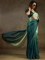 Angelic Green Color Satin Fabric Designer Saree