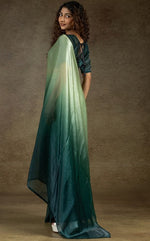 Angelic Green Color Satin Fabric Designer Saree