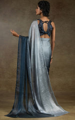 Angelic Grey Color Satin Fabric Designer Saree