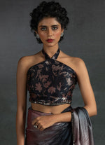 Ideal Peach Color Satin Fabric Designer Saree