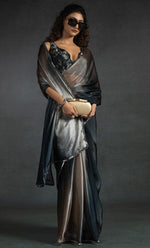 Ideal Beige Color Satin Fabric Designer Saree