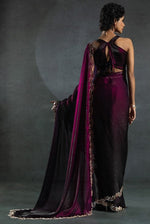 Ideal Wine Color Satin Fabric Designer Saree