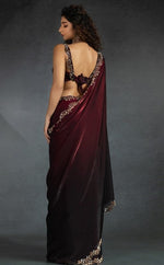 Ideal Maroon Color Satin Fabric Designer Saree