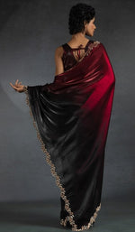 Ideal Red Color Satin Fabric Designer Saree