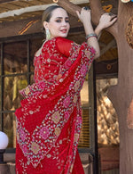 Amazing Red Color Silk Fabric Partywear Saree