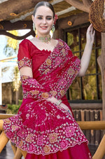 Amazing Red Color Silk Fabric Partywear Saree