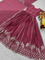 Striking Pink Color Georgette Fabric Gown