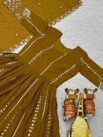 Striking Mustard Color Georgette Fabric Gown