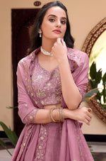 Angelic Pink Color Crush  Fabric Party Wear Lehenga