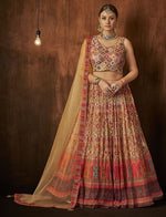 Stunning Multi Color Georgette Fabric Party Wear Lehenga