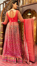 Stunning Red Color Chanderi Fabric Designer Suit