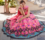 Splendid Pink Color Chanderi Fabric Party Wear Lehenga