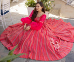 Splendid Pink Color Chanderi Fabric Party Wear Lehenga