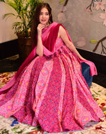 Stunning Pink Color Silk Fabric Gown