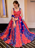 Stunning Multi Color Silk Fabric Gown