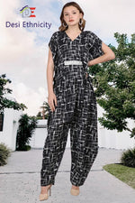 Lovely Black Color Crepe Fabric Jumpsuit