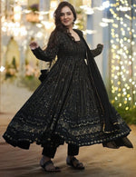 Adorable Black Color Georgette Fabric Gown