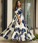 Striking Black Color Cotton Fabric Gown