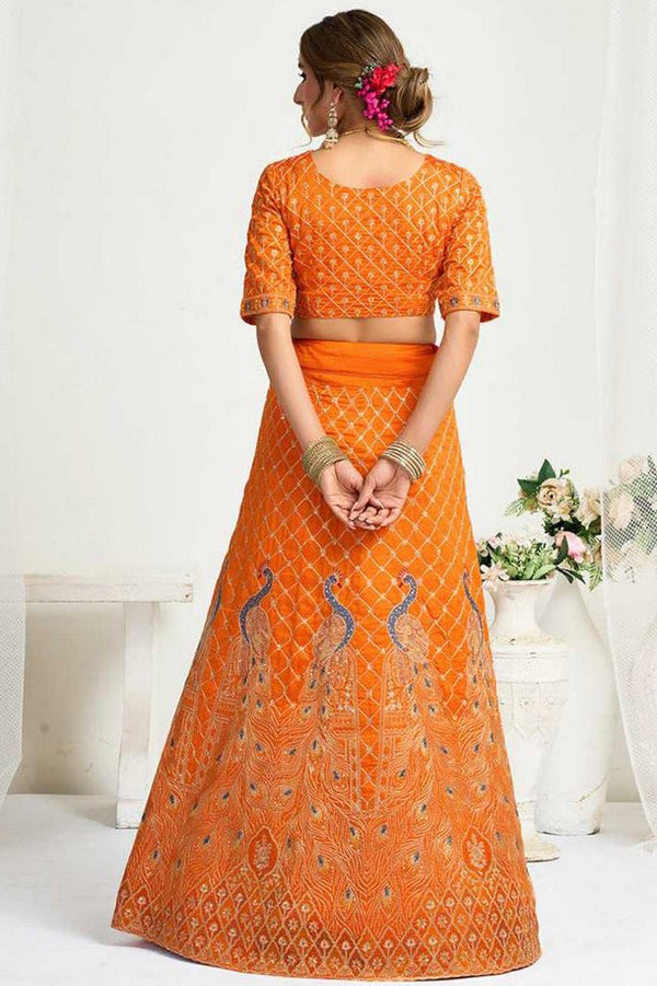 Charming Yellow Color Vichitra Fabric Couple Matching Ethnic Designer Lehenga and Mens Kurta