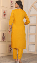Amazing Yellow Color Rayon Fabric Casual Kurti With Bottom