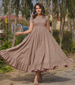 Pretty Beige Color Rayon Fabric Indowestern