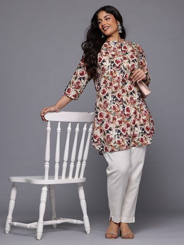 Pretty Multi Color Cotton Fabric Designer Kurti