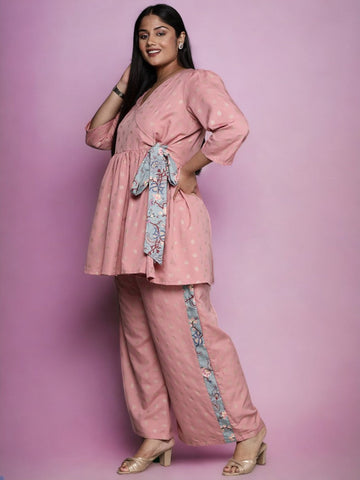 Pretty Peach Color Rayon Fabric Designer Kurti