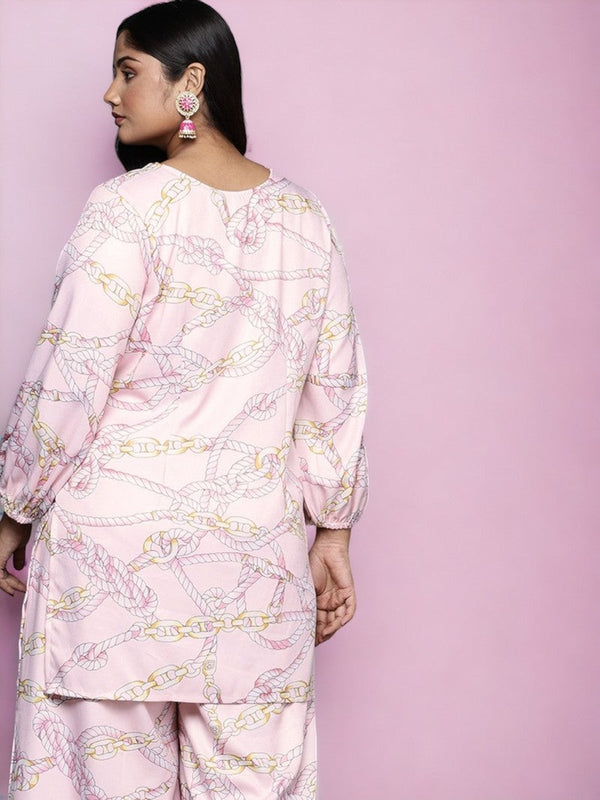 Pretty Pink Color Crepe Fabric Designer Kurti