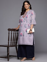 Divine Purple Color Chanderi Fabric Designer Kurti