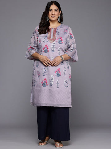 Divine Purple Color Chanderi Fabric Designer Kurti