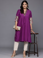 Divine Purple Color Art Silk Fabric Designer Kurti