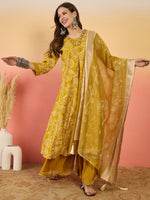 Amazing Mustard Color Silk Fabric Plazzo Suit