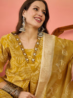 Amazing Mustard Color Silk Fabric Plazzo Suit