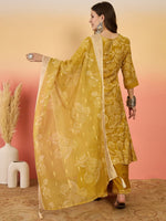 Amazing Mustard Color Silk Fabric Plazzo Suit