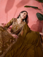 Amazing Brown Color Silk Fabric Plazzo Suit