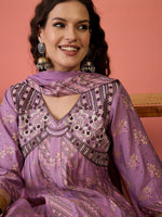 Amazing Purple Color Silk Fabric Plazzo Suit