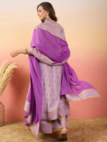 Amazing Purple Color Silk Fabric Plazzo Suit