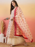Amazing Peach Color Silk Fabric Plazzo Suit