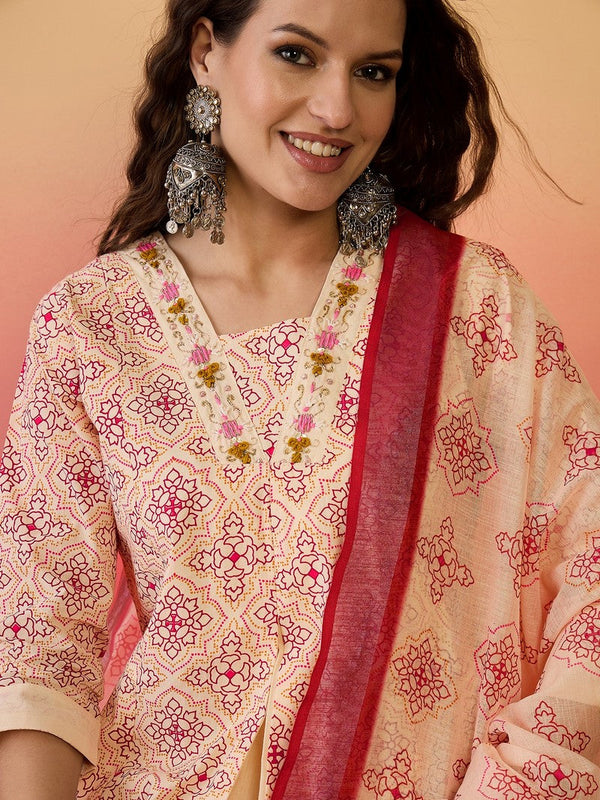 Amazing Peach Color Silk Fabric Plazzo Suit